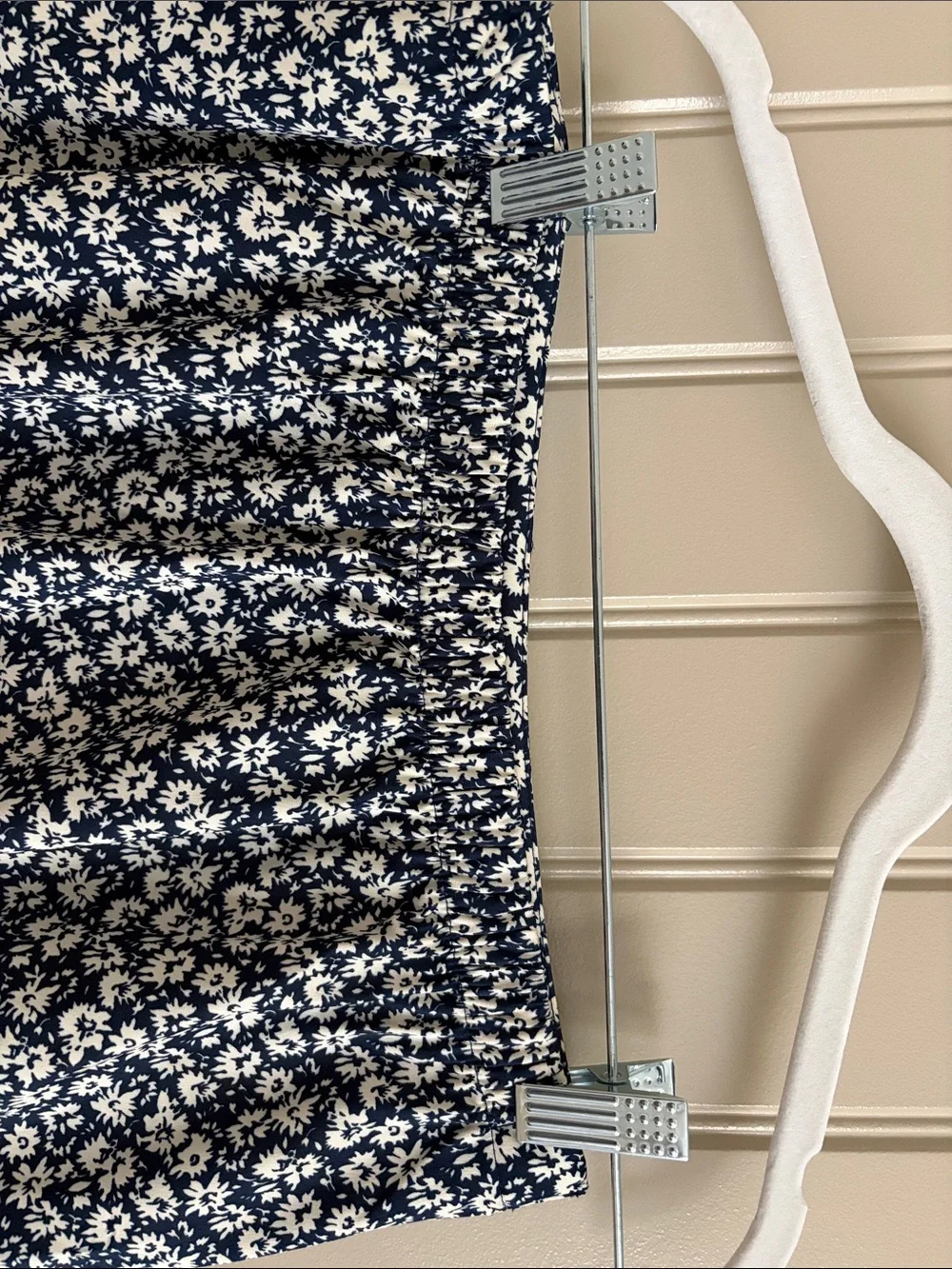 JCREW Women's Navy and White Floral A-Line Skirt
